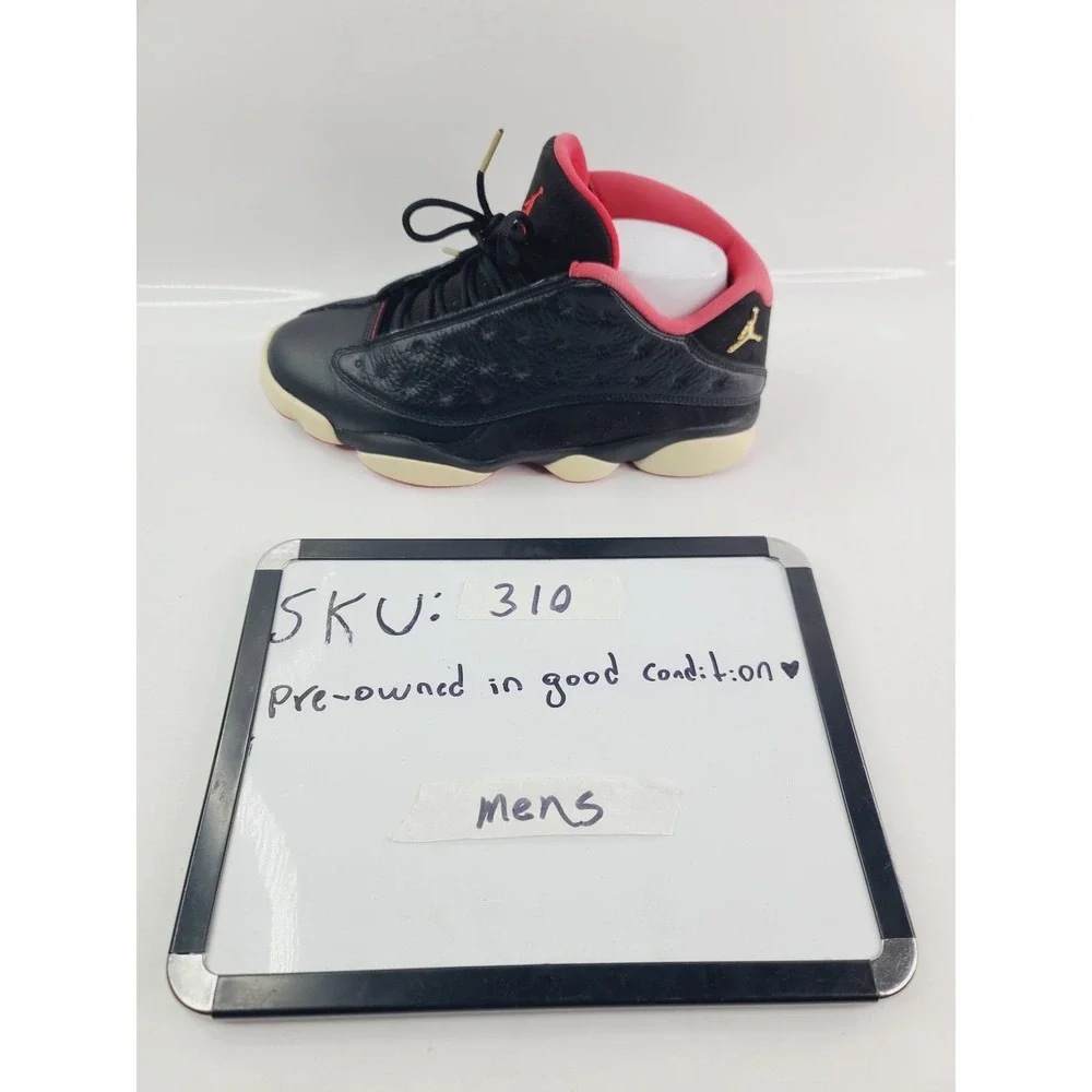 Jordan Leather/Suede Retro Sneakers, Men's Size 8.5, Black/Red Color‎